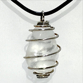 Crystal Quartz Spiral Cage Pendant | New Earth Gifts