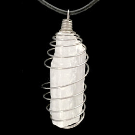 Selenite Spiral Cage Pendant | New Earth Gifts