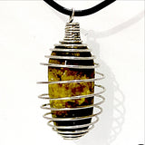 Bumblebee Jasper Spiral Cage Pendant | New Earth Gift