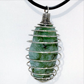 Emerald Spiral Cage Pendant | New Earth Gifts