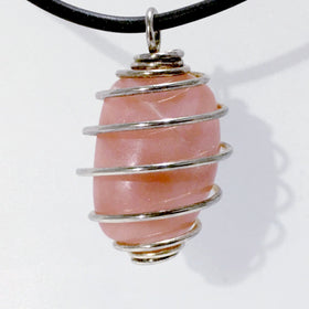 Pink Opal Spiral Cage Pendant | New Earth Gifts