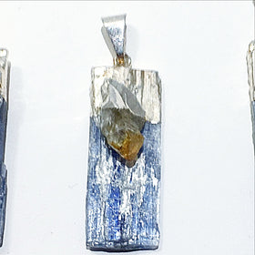 Blue Kyanite Blade Pendants-Citrine Accent | New Earth Gifts