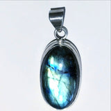 Fabulous Labradorite Oval Sterling Silver Pendant - New Earth Gifts