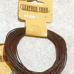Leather Cord Round 1mm Brown 5 Yard Package | New Earth Gifts