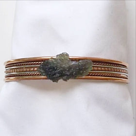 Moldavite Copper Bangle Bracelet - new earth gifts