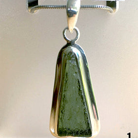 Moldavite Triangle Pendant Sterling Silver | New Earth Gifts