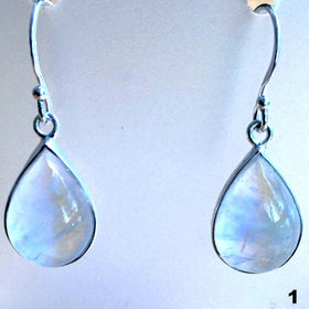 Sterling Rainbow Moonstone Teardrop Style Earrings - New Earth Gifts