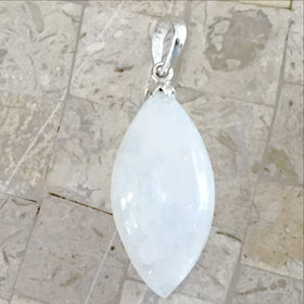 Rainbow Moonstone Dainty Marquis Pendant - New Earth Gifts
