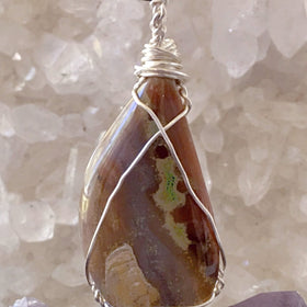 Owyhee Jasper Wire Wrapped Pendant -New Earth Gifts