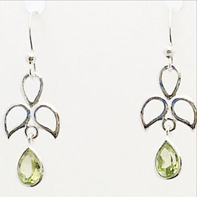Peridot Faceted Angel Earrings | New Earth Gifts