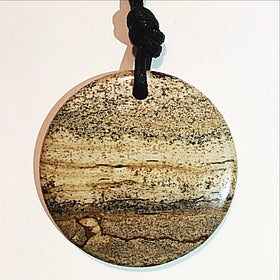Picture Jasper Large Oval Pendant - New Earth Gifts