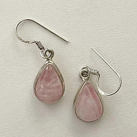 Pink Flash Moonstone Teardrop Sterling Earrings - New Earth Gifts