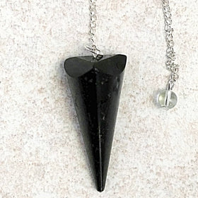 Black Tourmaline Polish Point Pendulum - New Earth Gifts