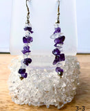 Quartz Cuff 5 Strand Stretch Bracelet with Amethyst & Quartz Earrings - New Earth Gifts and Beads