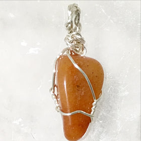 Tumbled Gemstone Pendant - Red Aventurine For Sale New Earth Gifts