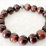 Red Tiger Eye -10mm Power Bracelet for Courage and Will Power- New Earth Gifts