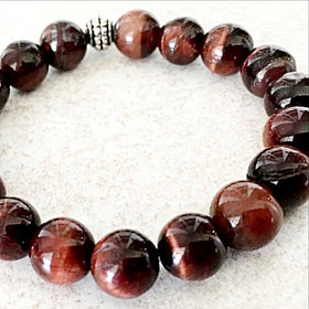Red Tiger Eye 6mm Power Bracelet for Courage and Will Power - New Earth Gifts