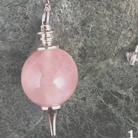 Rose Quartz Sphere Pendulum - New Earth Gifts