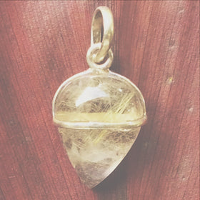 Rutilated Quartz Sterling Silver Pendant - New Earth Gifts