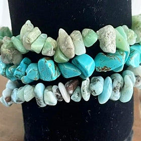 Gemstone Chip Bracelets Colors of the Sea - New Earth Gifts
