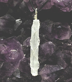 Selenite Blade Wrapped Pendant | New Earth Gifts