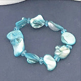 Teal Blue Blister Pearl Bracelet  - New earth Gifts