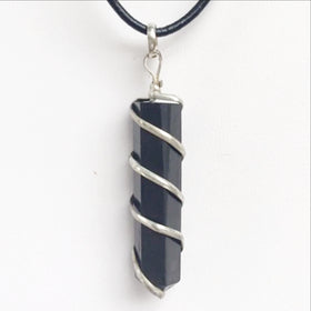 shungite coil wrapped pendant - new earth gifts