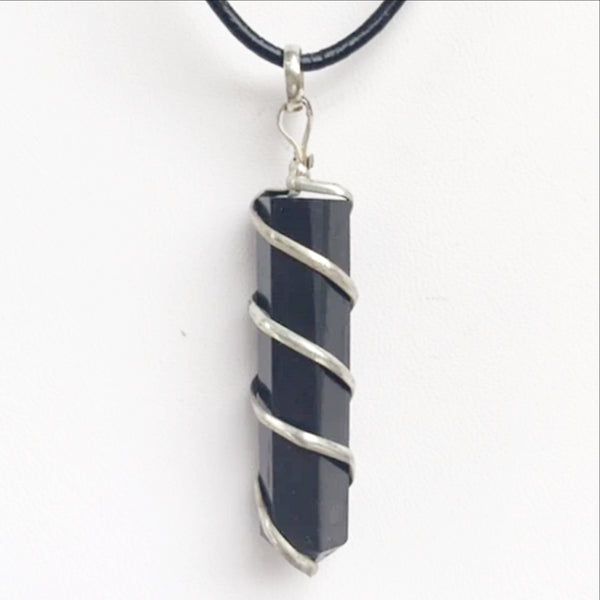 shungite coil wrapped pendant - new earth gifts