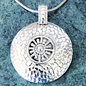 Sterling Silver Sun Symbol Pendant - New Earth Gifts
