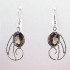 Smoky Quartz Faceted Earrings Unique Original Style - New Earth Gifts
