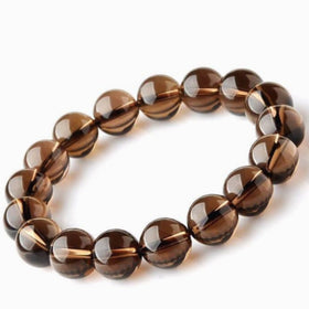 Smoky Quartz Power Bracelet for Protection and Stress Relief-6mm - New Earth Gifts