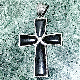 Black Onyx Cross Pendant | New Earth Gifts