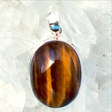 Tiger Eye Sterling Silver Oval Pendant - New Earth Gifts