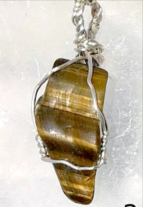Tumbled Gemstone Pendant - Polished Tiger Eye For Sale New Earth Gifts