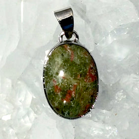 Unakite Oval Sterling Pendant | New Earth Gifts