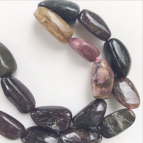 Watermelon Tourmaline Nugget Beads - new earth gifts