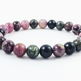 Watermelon Tourmaline Power Bracelet for Matters of the Heart-8mm - New Earth Gifts