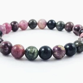 Watermelon Tourmaline Power Bracelet for Matters of the Heart-6mm - New Earth Gifts