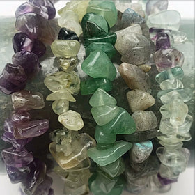 Gemstone Chip Bracelets Cool Colors -  New Earth Gifts