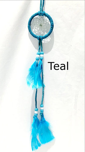 Dream Catchers of Turquoise Leather and Beads | New Earth Gifts