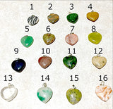 Gemstone Heart Pendants - 20mm Stone Hearts - New Earth Gifts