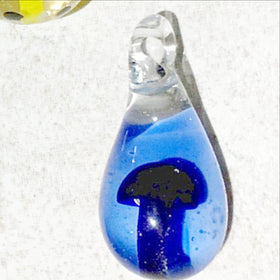 Mushroom Blue Glass Pendants | New Earth Gifts