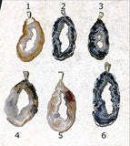 Agate Geode Slice Pendants Styles 1-6 - New Earth Gifts and Beads