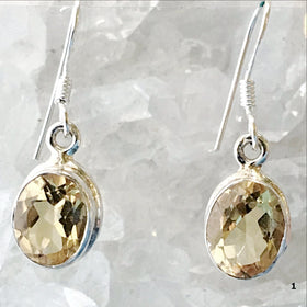 Sterling Citrine Faceted Oval Earrings - New Earth Gifts
