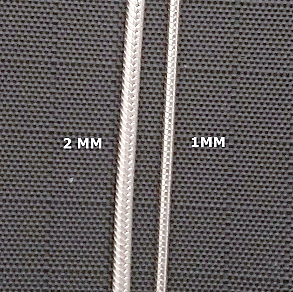 Sterling Silver 2mm Snake Chain Available in 16-18-20 inch lengths - New Earth Gifts and Beads