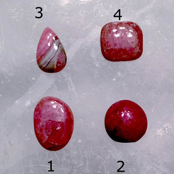 Polished Rhodochrosite Cabochons Set of Four - New Earth Gifts and Beads