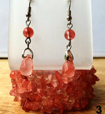 Cherry Quartz Cuff Bracelet Multi Strand with Dangle Earrings - New Earth Gifts and Beads
