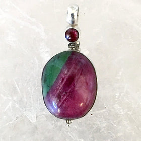 Ruby Zoisite Sterling Pendant. Highly polished Ruby Zoisite