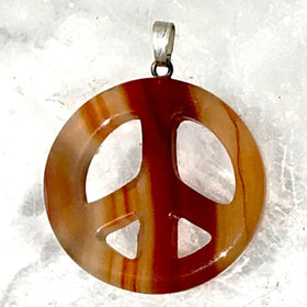 Peace Pendant with Cord - Gemstone Peace Symbol - New Earth Gifts and Beads