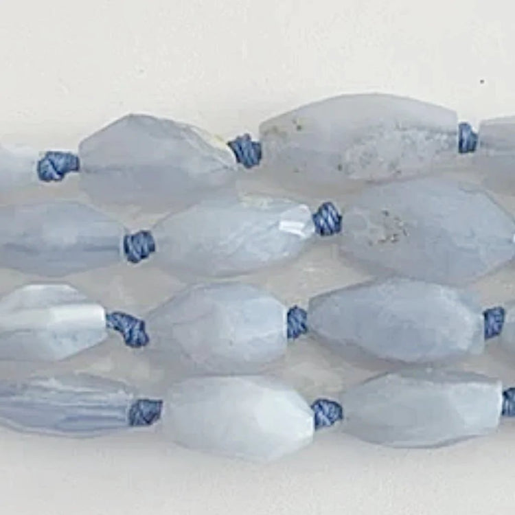 Blue Agate Faceted Rice Beads | New Earth Gifts and Beads